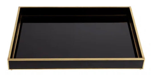 Black glass beveled tray