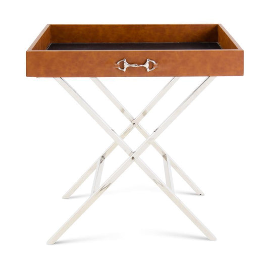 Brown Leather Tray table #219