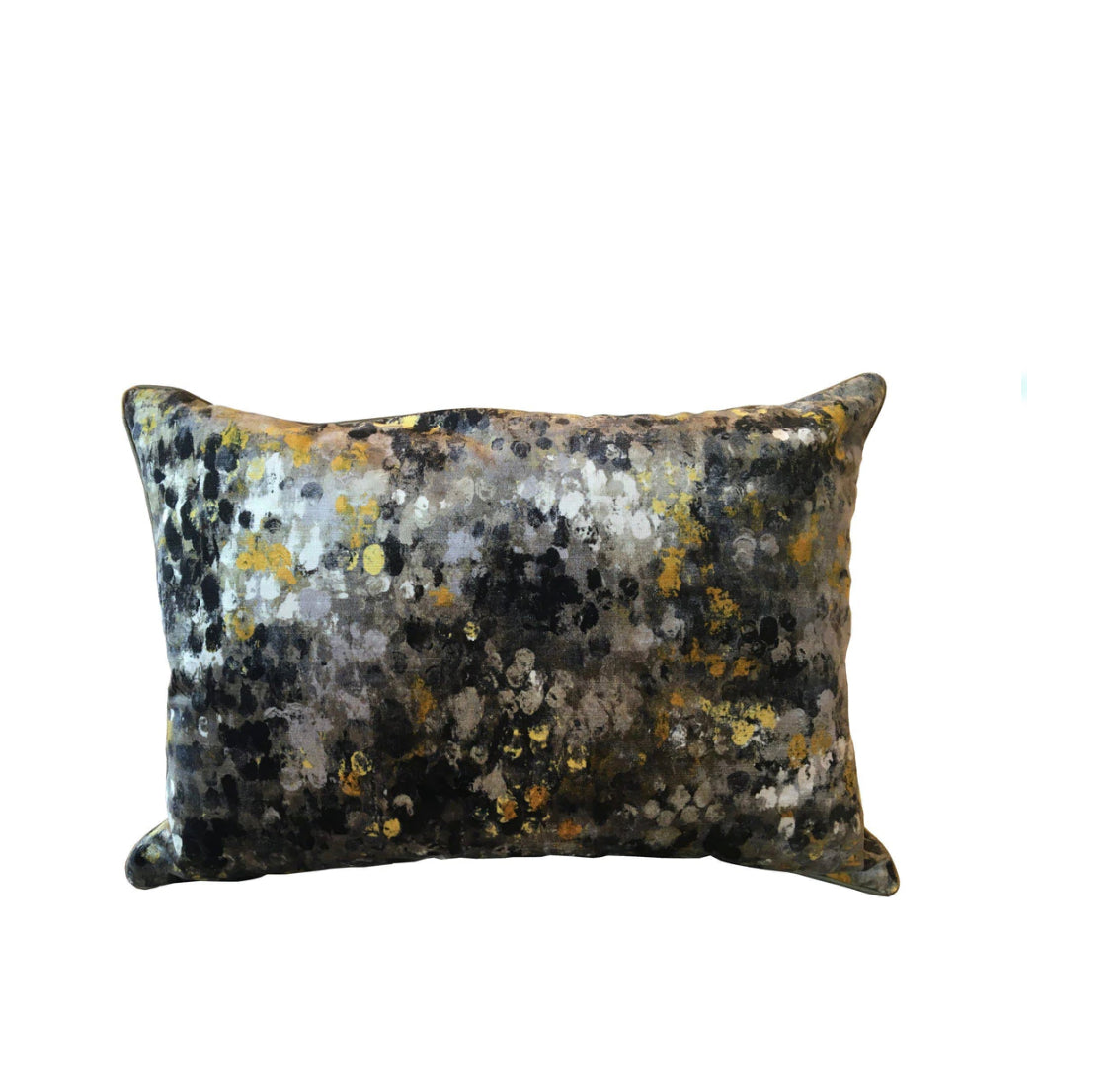 Painted Velvet Turquoise-Lumbar Pillow #153